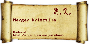 Merger Krisztina névjegykártya